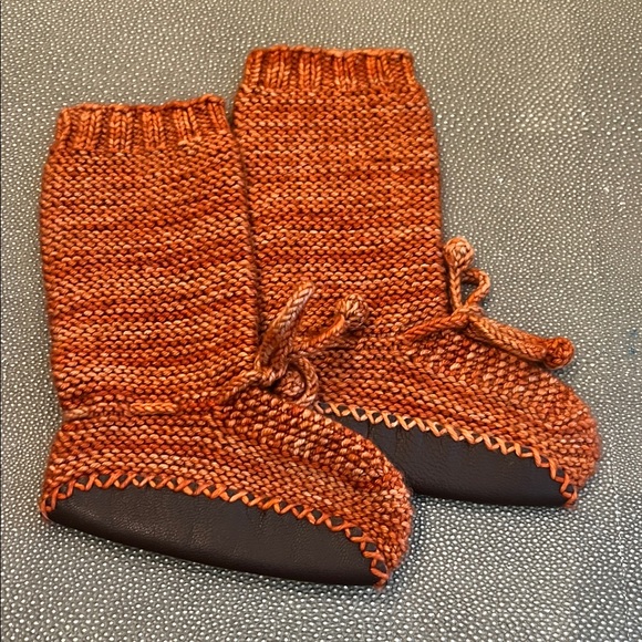 Misha And Puff Orange Knit Kids Shoes